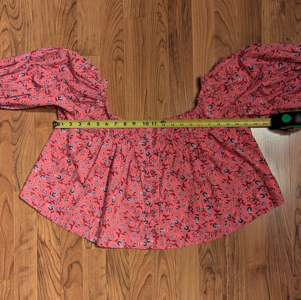 NWOT Free People James Smocked Pink Floral Top, Size Small - Picture 8 of 12